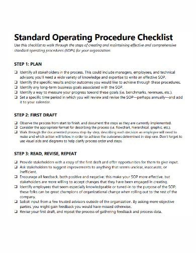 soce template|Standard Operating Procedure (SOP) Checklist .